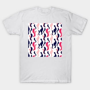 Floral Navy Pink Pattern T-Shirt